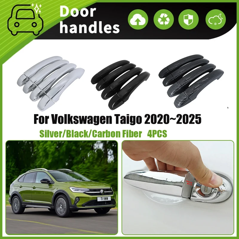 

Car Door Handle Covers For Volkswagen VW Taigo Nivus CS1 2020~2025 Scratch Proof Chromium Stylings Stickers Exterior Accessories