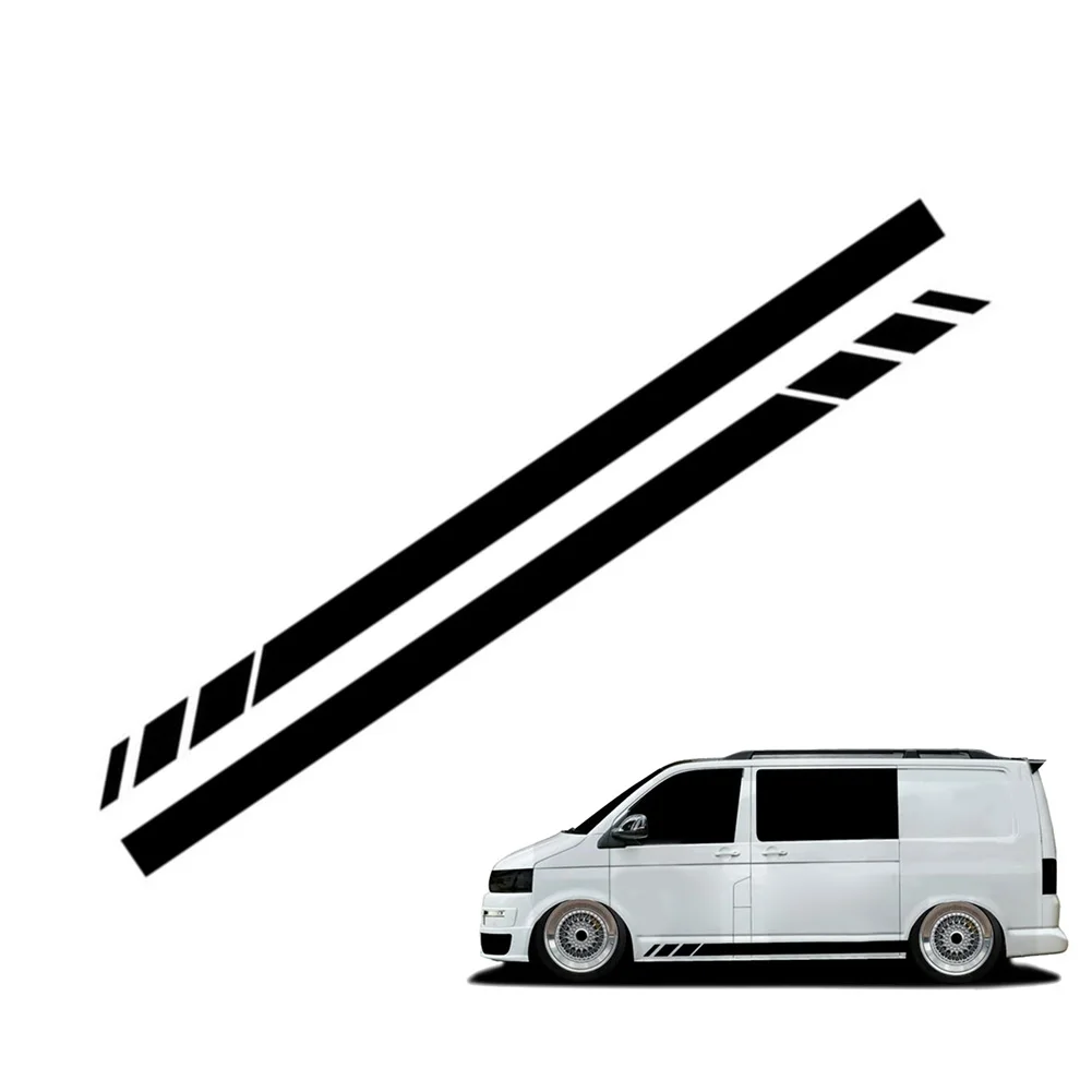 230x12CM Stickers Black Side Stripes Stickers Decals For Transporter T4 T5 Campervan RV Automobile Accessories Waterproof