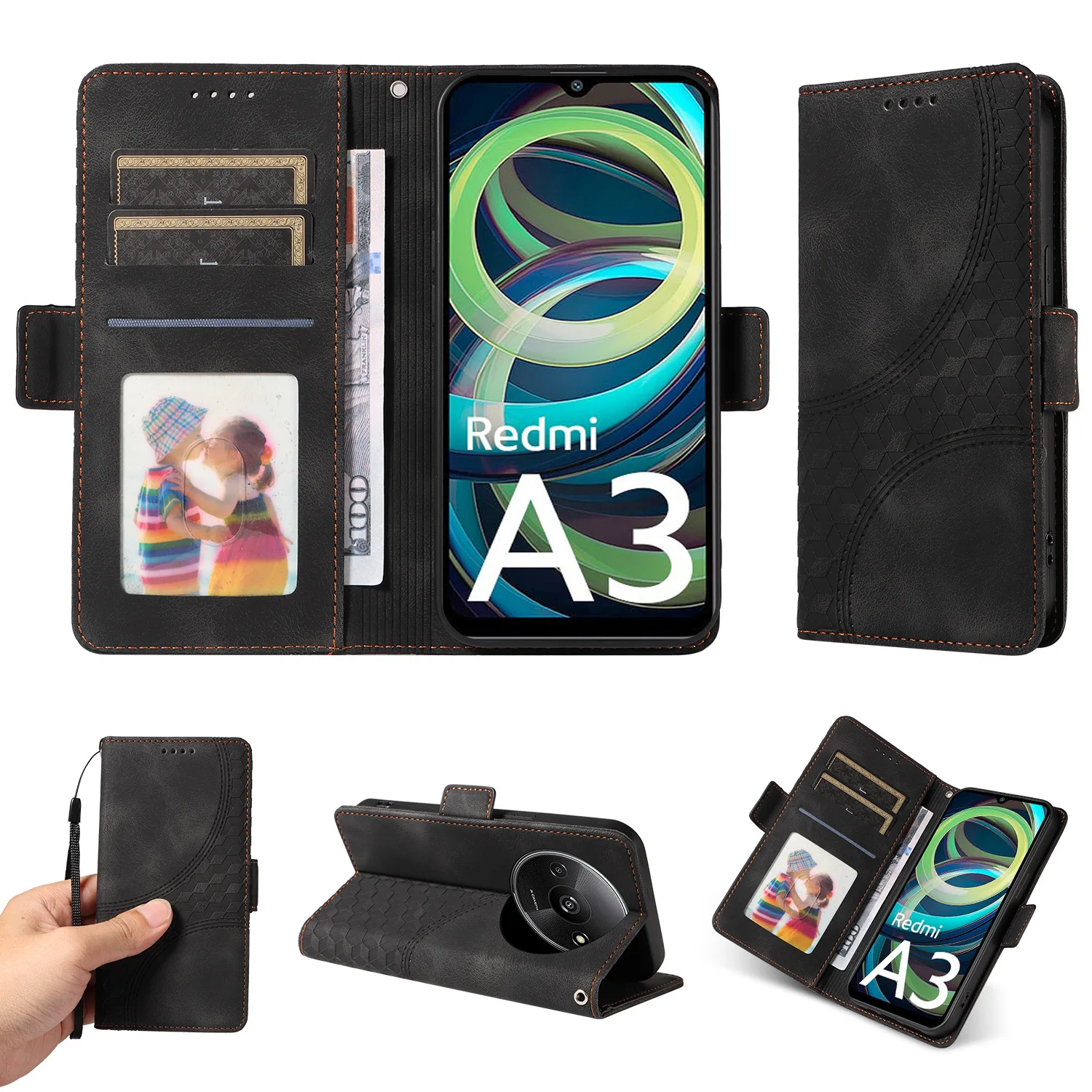 حالات ل Redmi نوت 12S 12 برو زائد 11S 11 ريترو المغناطيسي الجلود 3 بطاقات فتحة للصدمات المعصم حبل المحفظة غطاء الوجه Funda