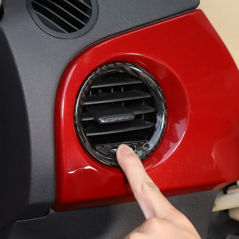 

Suitable For Fiat 500 2008-2015 Real Carbon Fiber Car Dash End Air Vent Trim Cover Sticker Interior Car Accessories