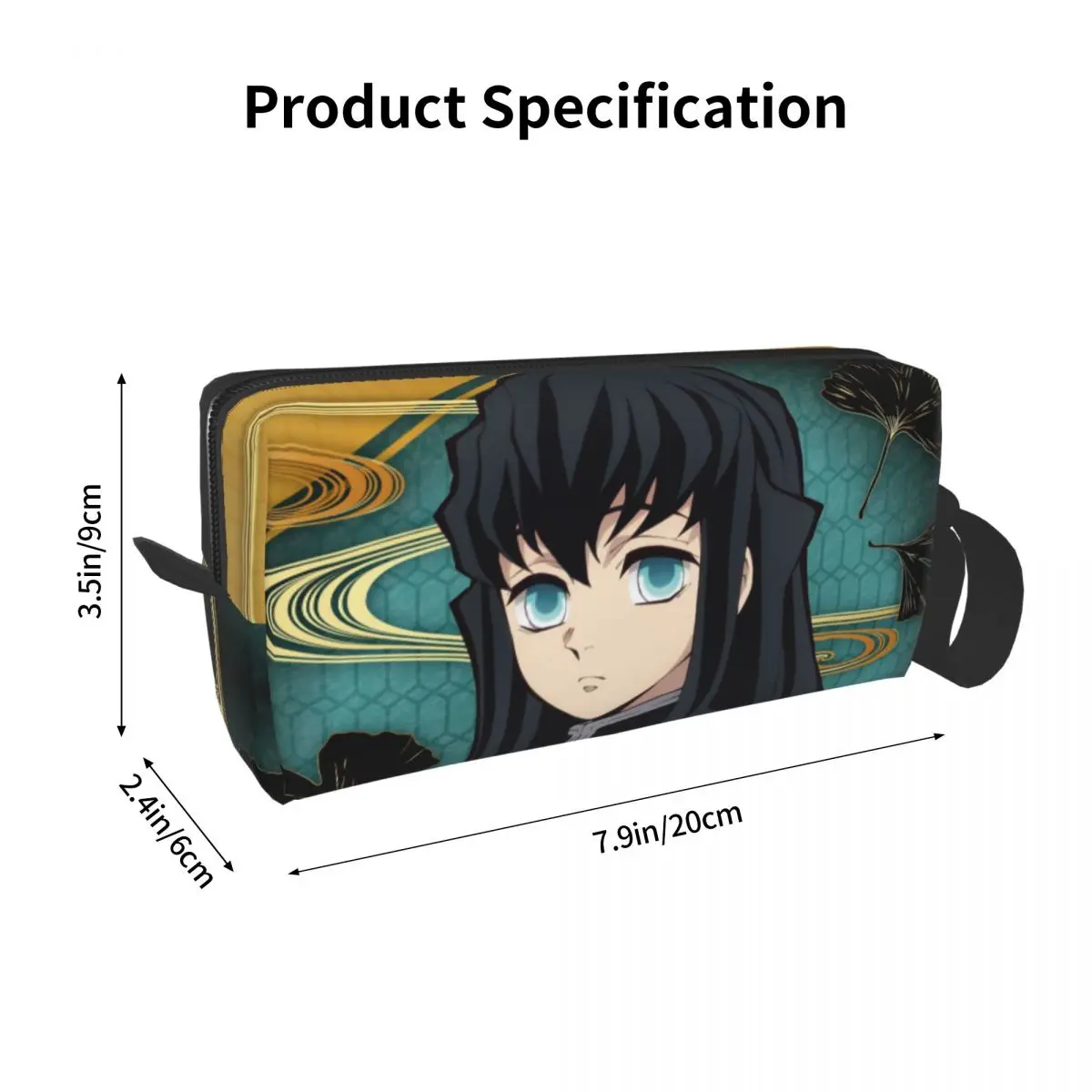 Muichiro Tokito Kimetsu No Yaiba Travel Toiletry Bag for Women Demon Slayer Anime Makeup Cosmetic Bag Beauty Storage Dopp Kit