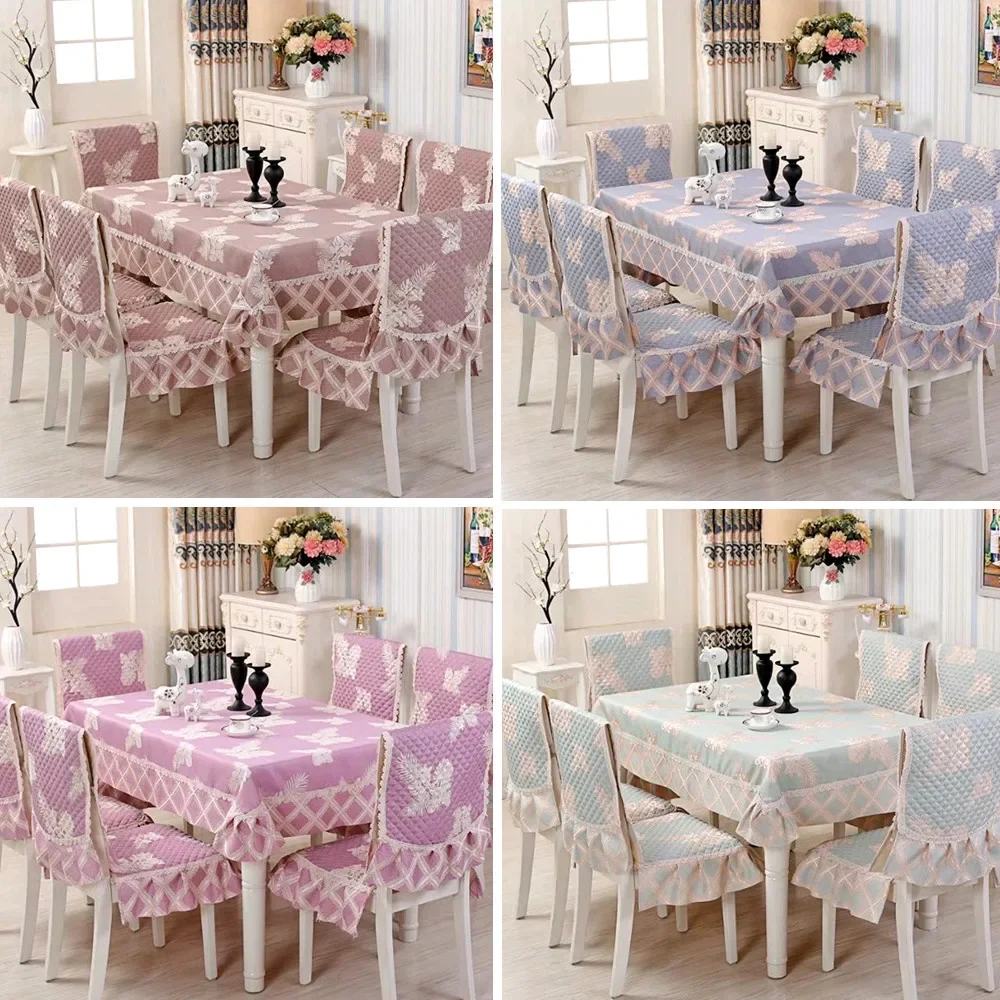 NEW! Premium jacquard linen tableclothlace tablecloth Chair cover  dining set high quality wedding table cloth kitchen table A3