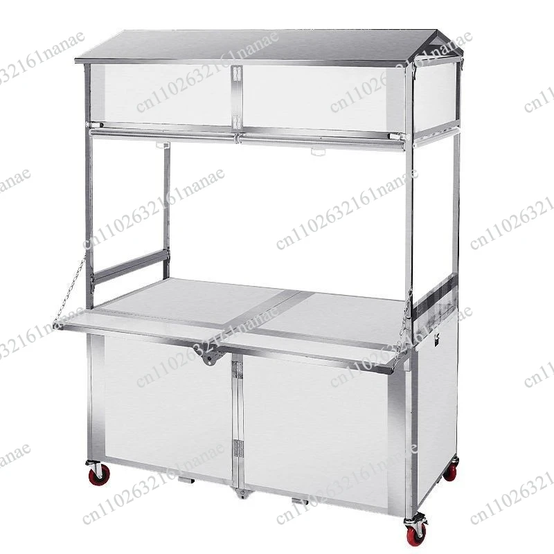 Night market stall trolley foldable stainless steel hand push folding portable