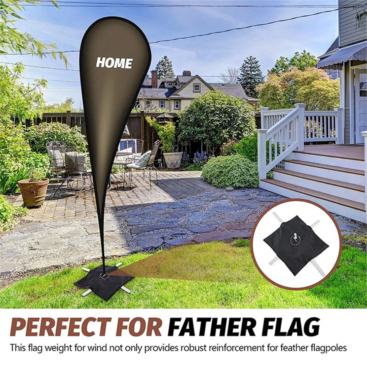 

AA85 Stuffable Flag Sandbag Feathers FlagCross Base Fixture for Flagpole Base