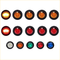5PCS 12V 24V RED Side Mini Round 3/4\