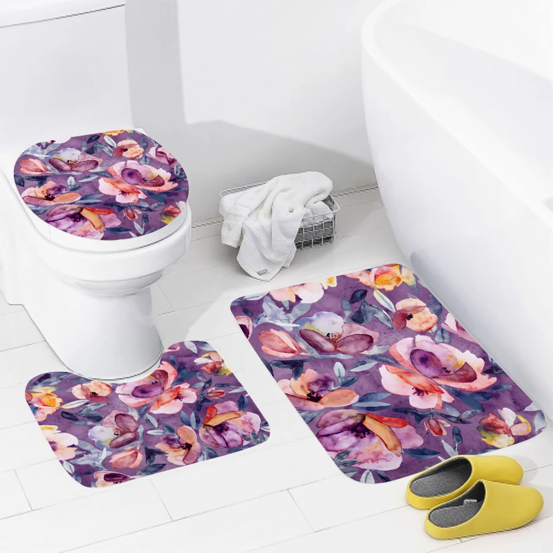 Home bathroom floor mats animal style Bath Foot mat modern accessories rug Toilet mat Bathtub anti-slip carpet catton plant