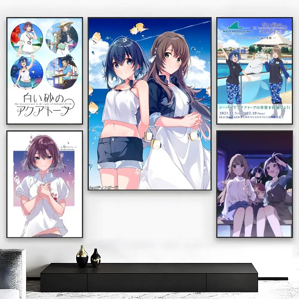 Healing Anime T-The Aquatope on White Sand Poster Wall art print art suitable for living room bedroom bar parlor home decor gift