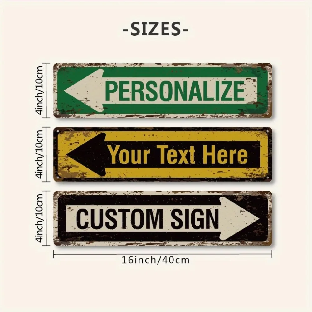 Custom Arrow Road Sign - Personalize with Your Name | Outdoor-Style Design for Indoor Decor, Ideal Personalized Room Gift