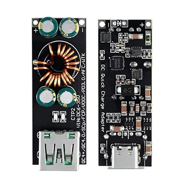 

3 шт., 60 Вт, 6-35 В постоянного тока в USB типа C PD 3,0 QC4.0 + и тип A QC3.0, быстрая зарядка постоянного тока, 12 В, 24 В, понижающий модуль питания YDH