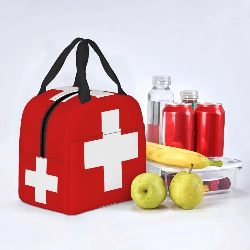 Fiambrera térmica de primeros auxilios para mujer, fiambrera aislante para medicina de emergencia, bolsa de almuerzo térmica, contenedor de alimentos, bolsas de mano