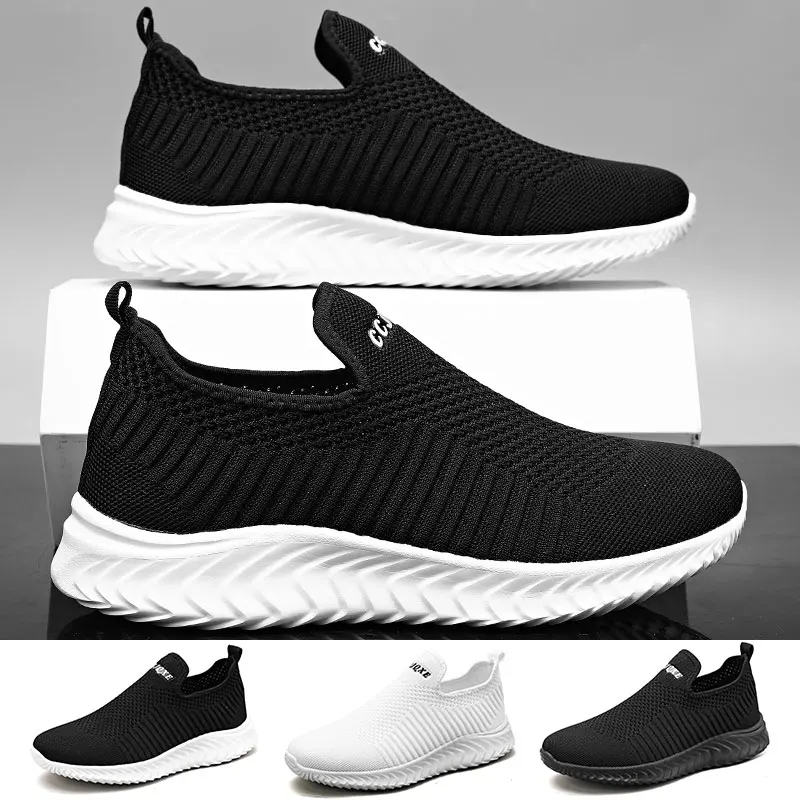 Low Top Casual Shoes Breathable Men Sneakers for Walking Mesh Slip on Non-slip Men Tennis Shoes Outdoor Sneakers Plus Size 39-46