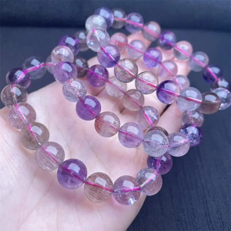 11MM Natural Super Seven Quartz Bracelet Handmade Crystal Jewelry Stretch Bangle Children Birthday Gift 1pcs