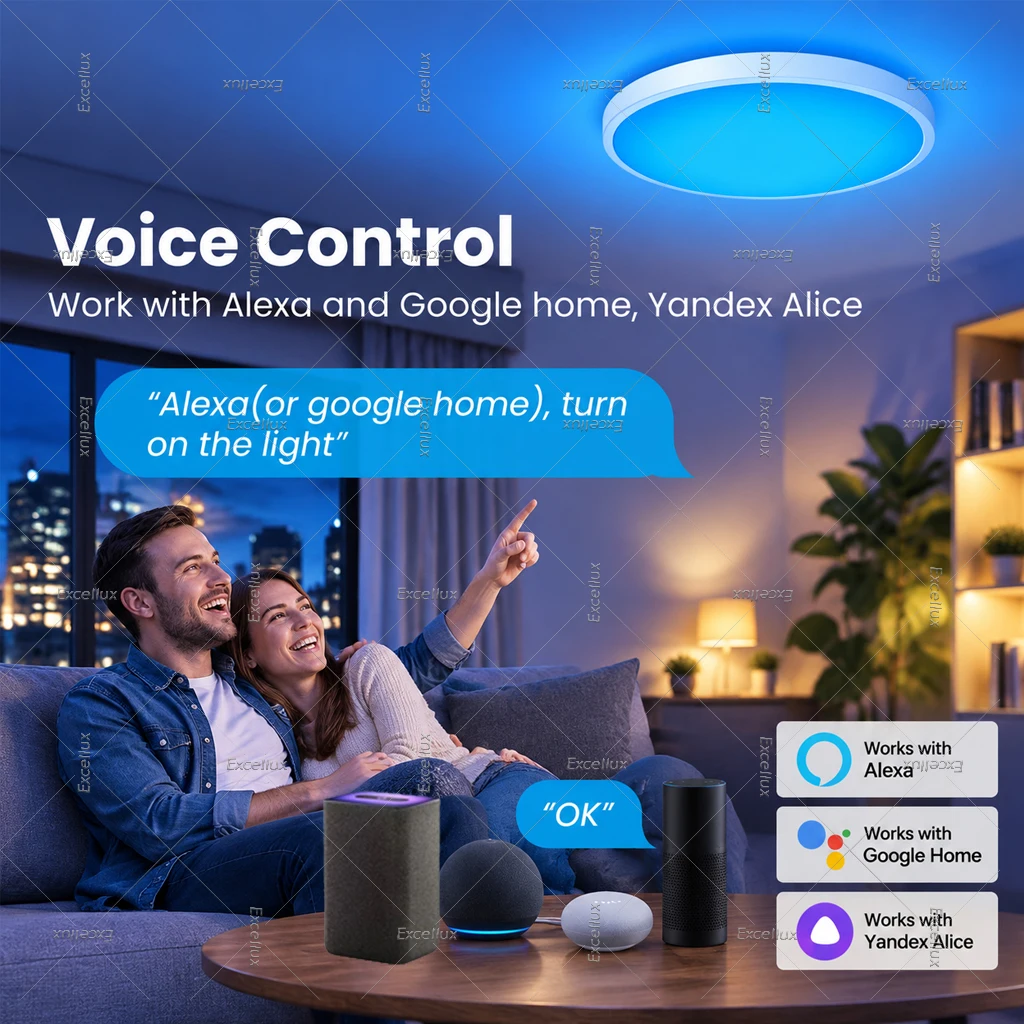 Obrázek 5: Tuya wifi/zigbee strop lehký RGBCW LED strop lampa chytrý život APP alexa hlas ovládání stmívatelné LED světel pro ložnice kuchyň