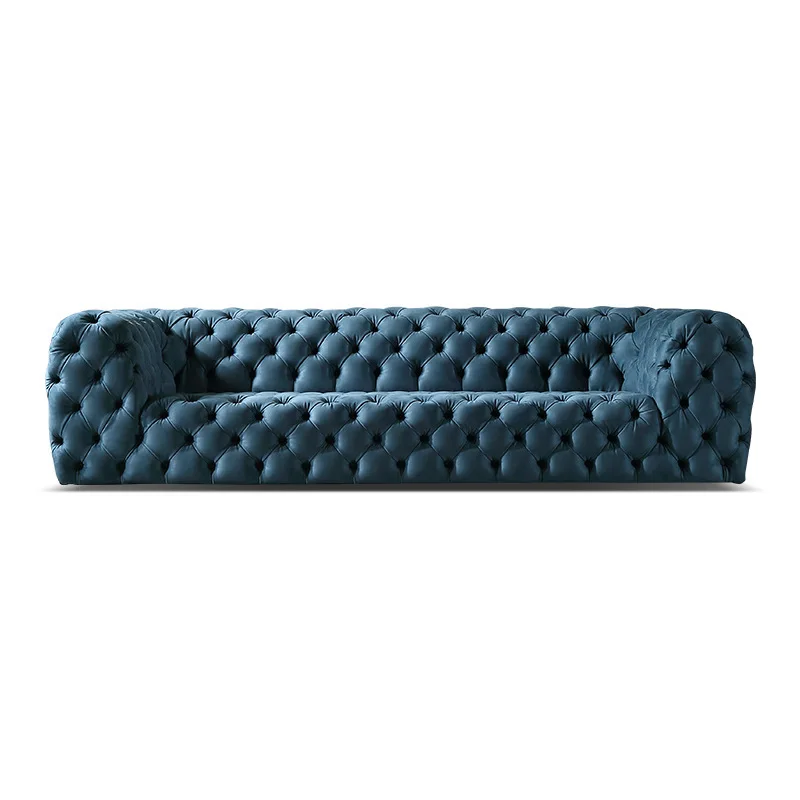 

Frosted light luxury art sofa creative Chester lunar surface straight-breasted buckle fabric sofa