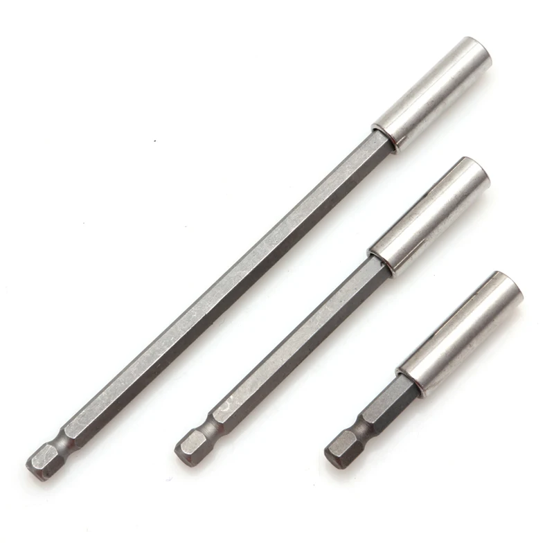 3Pc 1/4 Quick Release Magnetic Screwdriver 60/100/150mm Extension Bit Holder