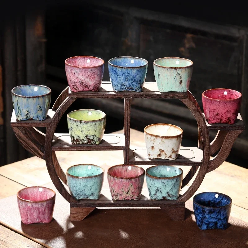 1pcs Japanese Style Kiln Transformation Ceramic Tea Cup Porcelain Espresso Cups Pottery Kung Fu Teacup Coffee Mug Wholesale