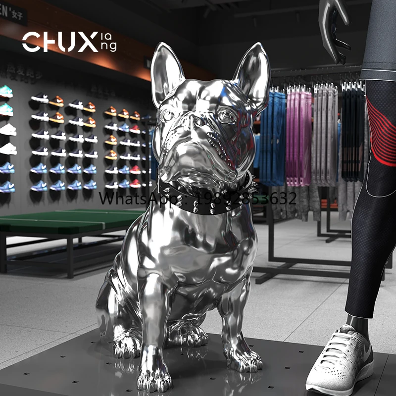 

X-28 Dou electroplating dog ornament light luxury high-end large floor sculpture decoration living room home accessories
