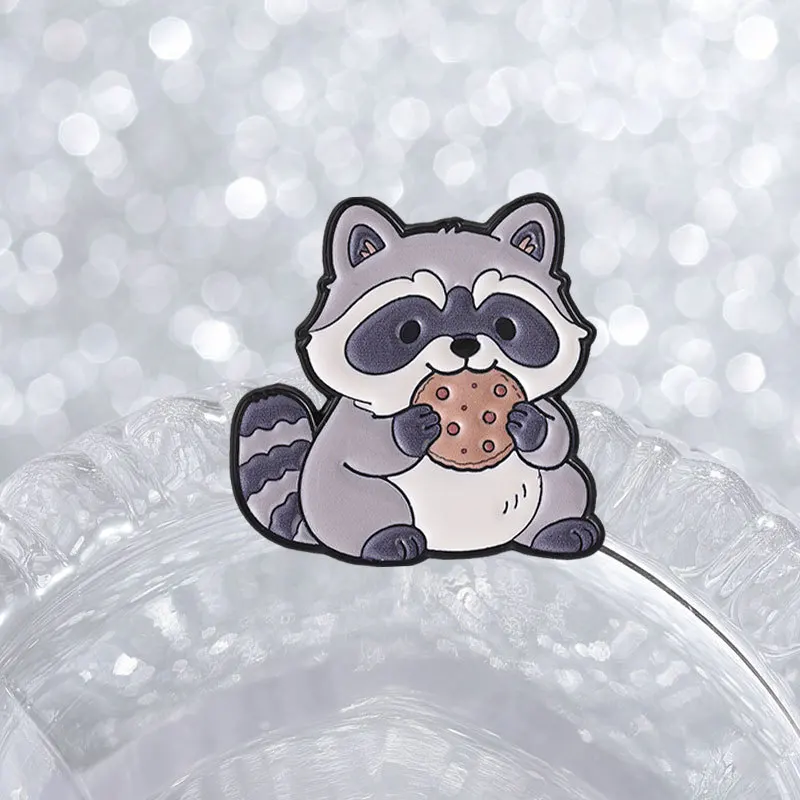 Cute Cartoon Raccoon Badge Enamel Pins Brooch Trendy Metal Alloy Corsage Lapel Pin Accessory Collar Backpack Hat Ornament Props