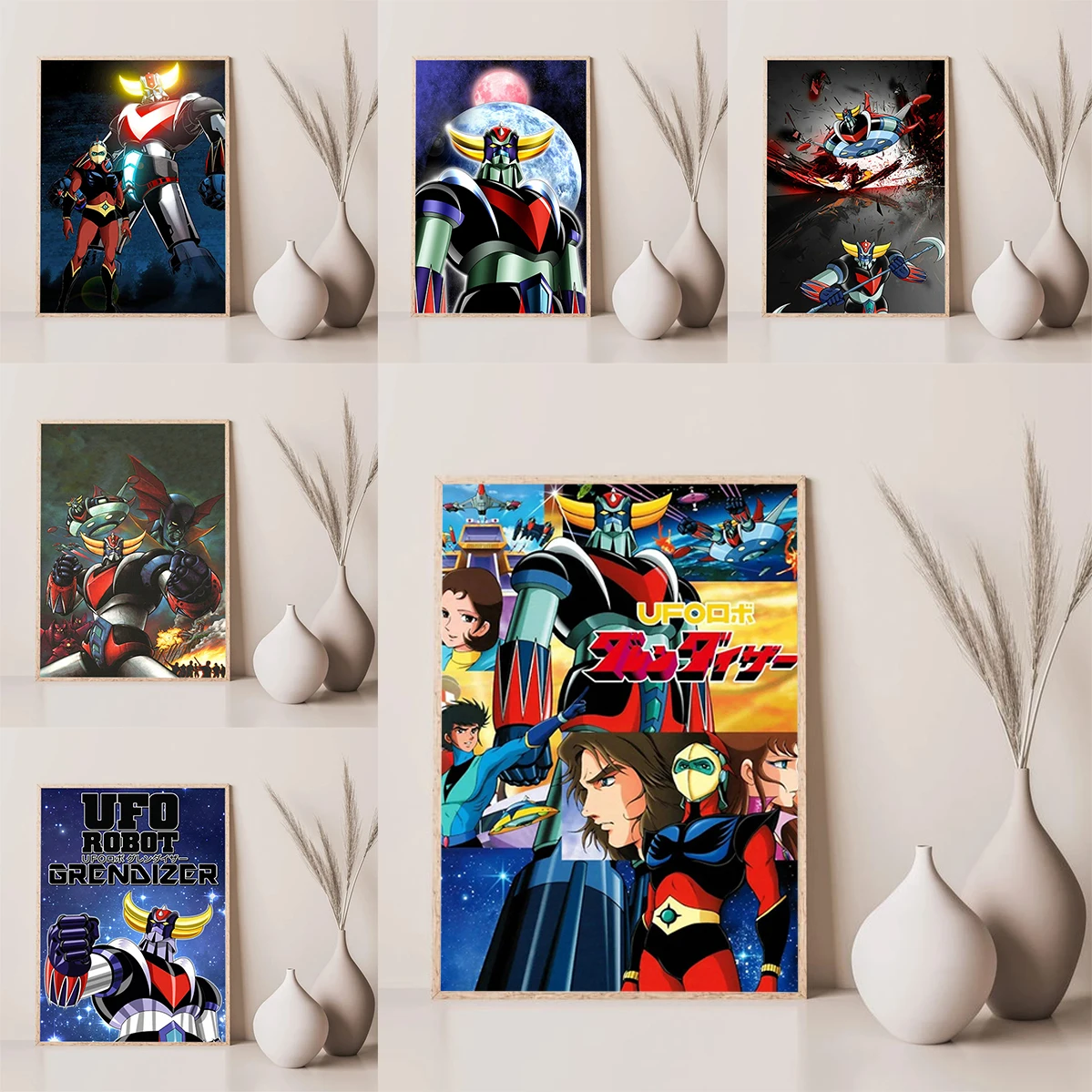 Posters for Wall Decor UFO Robot Grendizer Anime Poster Canvas Large Paintings Modern Living Room Decoration Decorative Painting