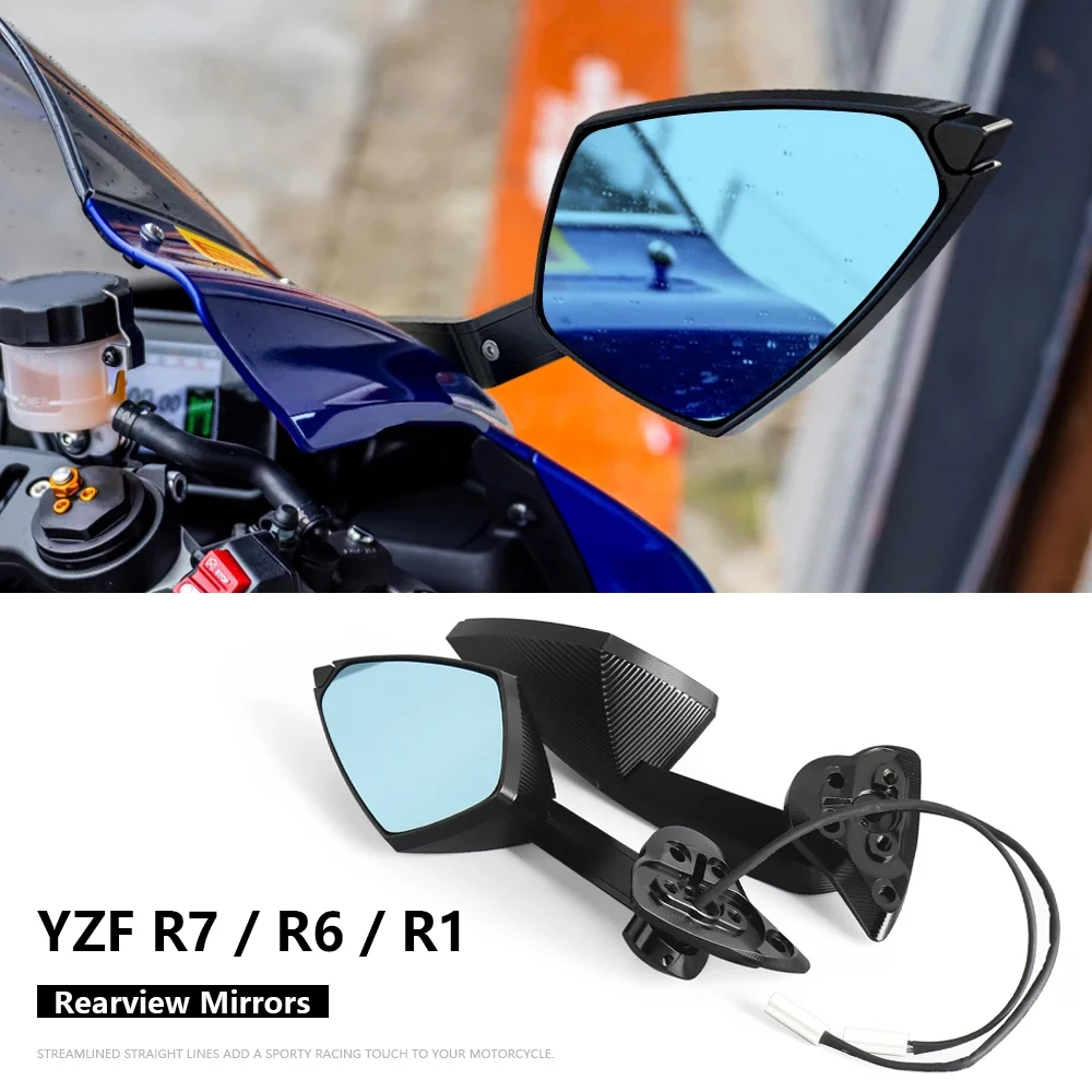

Motorcycle Rotatable Rearview Mirror Turn Signal Fit For YAMAHA YZF-R7 YZF R7 2021-2025 YZF-R6 2017- YZF R6 R1 YZF-R1 2015-2019