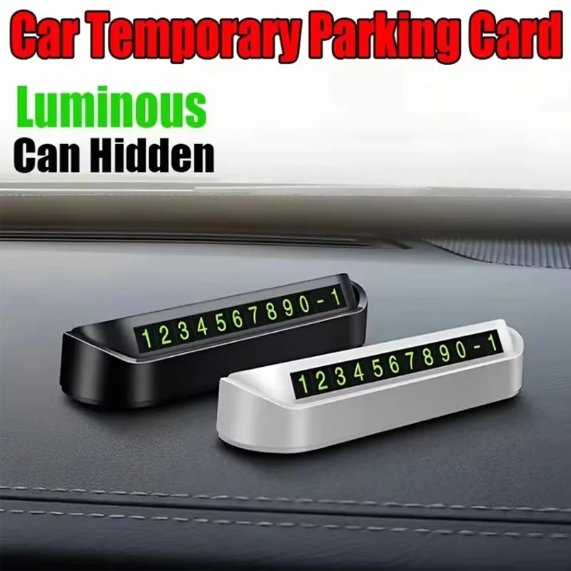 1-4pcs Car Temporary Parking Card Phone Number Card Plate Telephone Number Car Park Stop Automobile Accessories