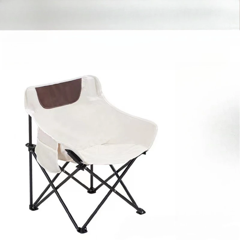 1Pcs Convenient Travel Camping Folding Chair Small Outdoor Folding Moon Chair