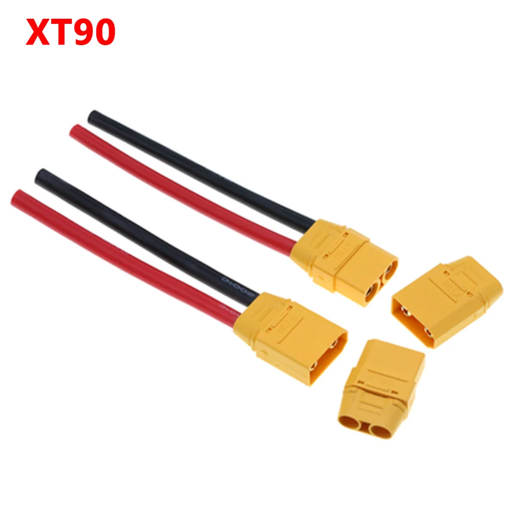 XT90 10CM /20/30/40/50CM/ 1M Wire Harness Accessories  XT90 Male Female Plug With 10AWG Silicone Flexible Cord Connector