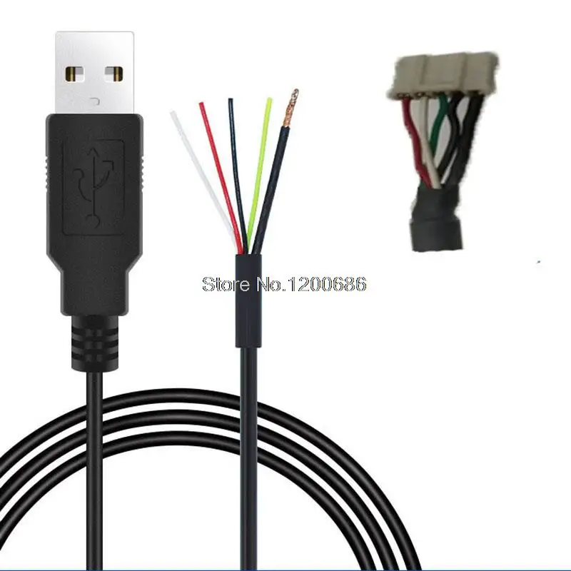 1.5M 150CM USB 24AWG 1.5m USB MU-5F 11/0.15 BC*4C +AL+64/0.09BC USB male 4-core shielded USB PH2.0 anti-interference data wire