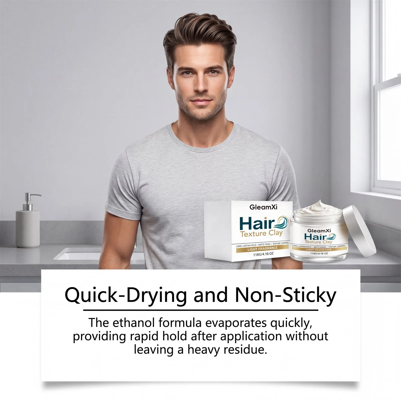118ml Hair Clay Matte Finish for Men's Daily Styling Strong Hold Non Greasy Pomade Volume Texture Professional Grooming