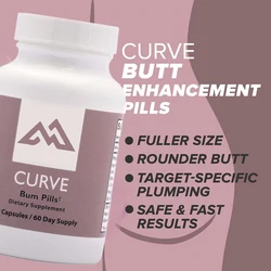 Curved Hip Enhancement Pill - Bum Booty Pill is suitable for larger buttocks. 60 easy to swallow capsules for quick effect