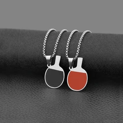 2023 New Trend Table Tennis Racquet Stainless Steel Necklace Men's and Women's Sweater Chain Sports Student Accessories Hot