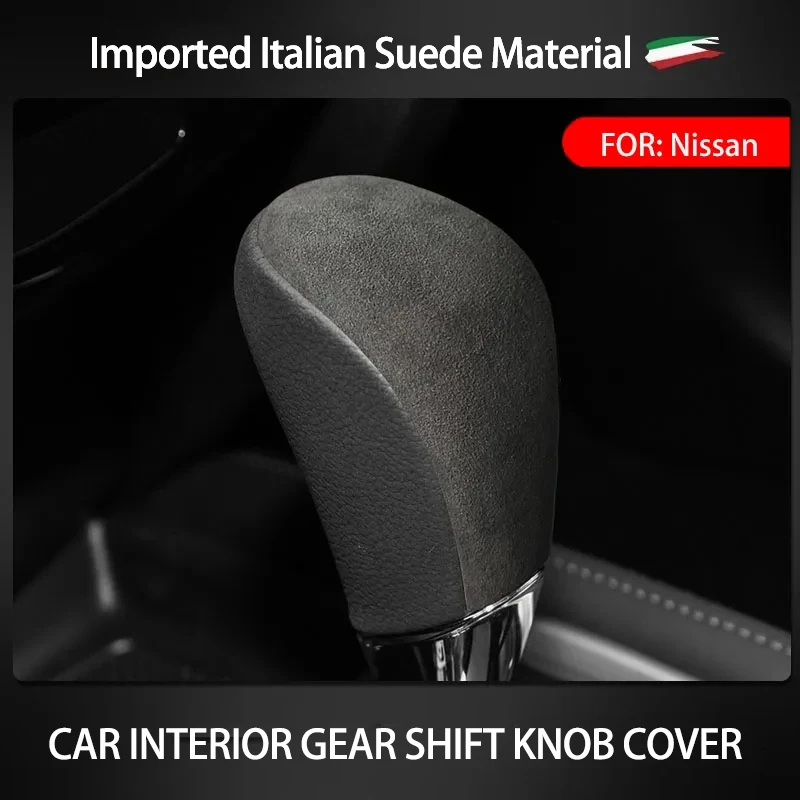 Suede For Nissan X-Trail Terra Car Accessories Centre Console Gear Lever Shifter Knob Head Switch Sticker Cover Trim