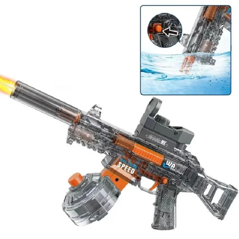 2024 Summer Automatic Electric UMP45 Submachine Water Gun Fights Toy Water Outdoor Beach Swimming Pool Toys Adult Kids