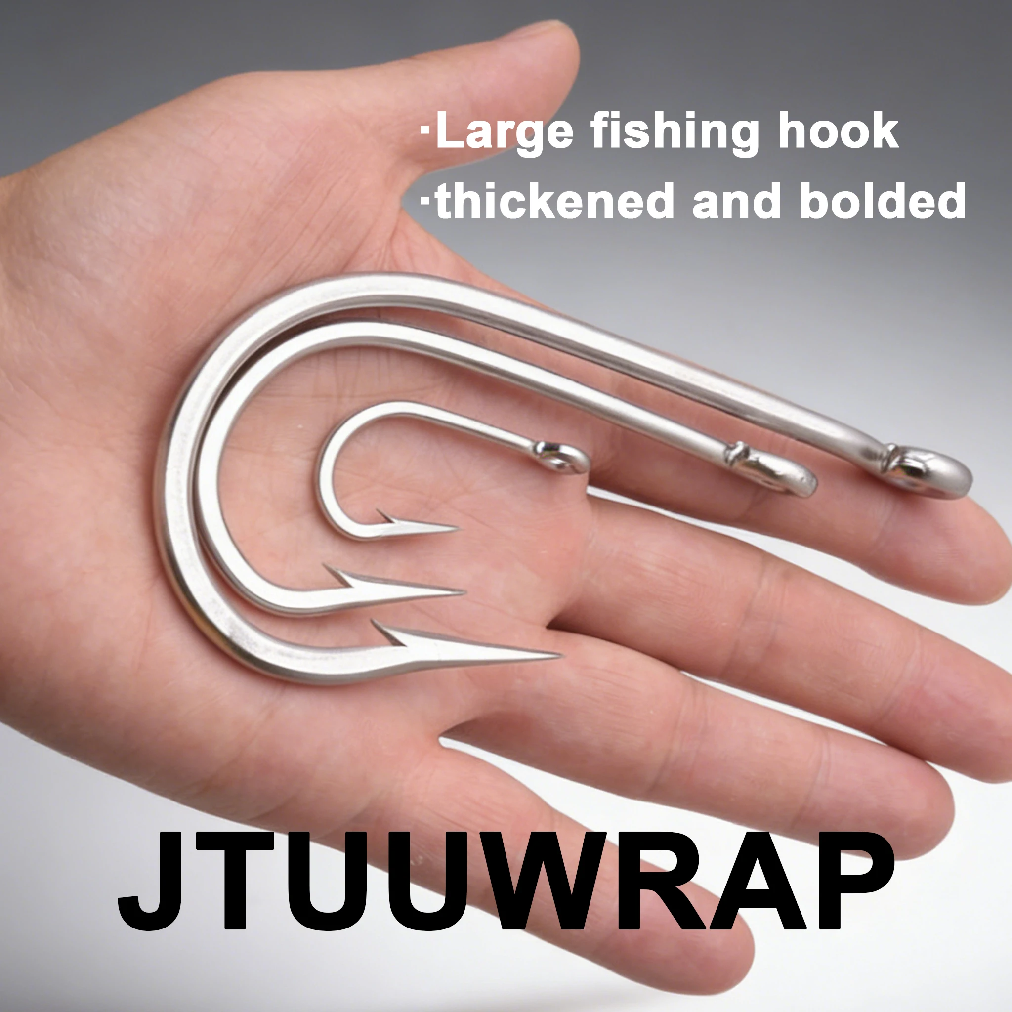 

JTUUWRAP 10pcs Stainless Steel Fishing Hooks for Saltwater Freshwater Fishing Tackle Accessories Universal Fishing Lures Hook