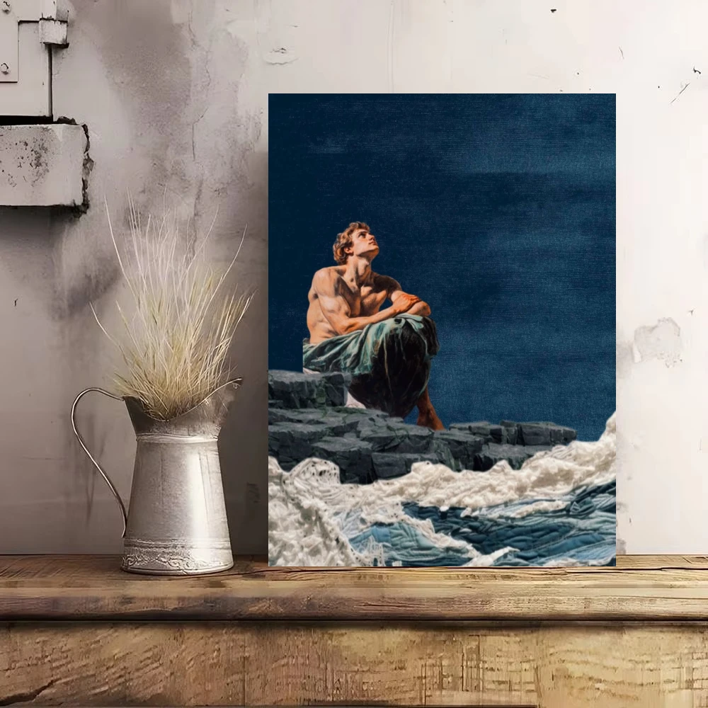 Classical Mythological Figure on Rocks Jigsaw Puzzle 500/1000/1200/2000 PCS Wall Decor for Living Room Bedroom Gift No Frame