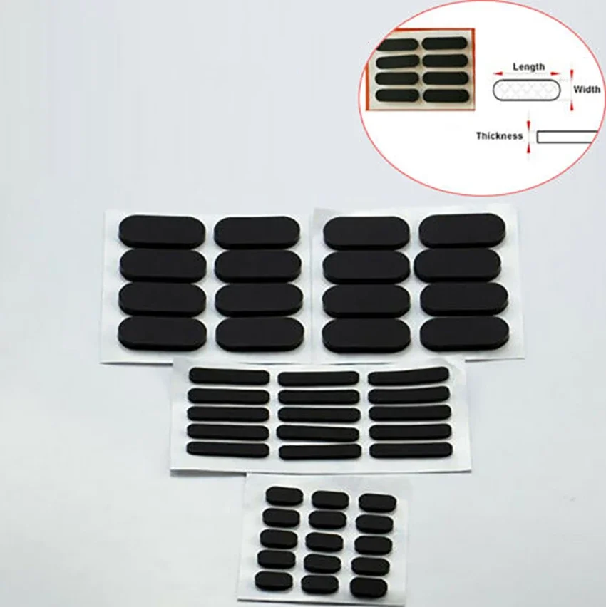 10Pc Tappetino ovale in gomma siliconica autoadesiva Attrezzatura per armadio Piedini antiscivolo Protezioni per pavimenti Larghezza 3 - 5mm Spessore 1,5mm
