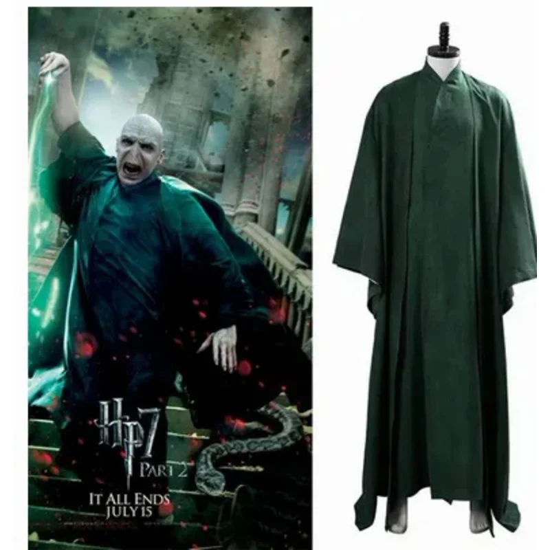 

Halloween costume Potter School of Witchcraft and Wizardry Voldemort Cosplay Robe Cloak Headgear Adult Wizard Costume Party Hogw