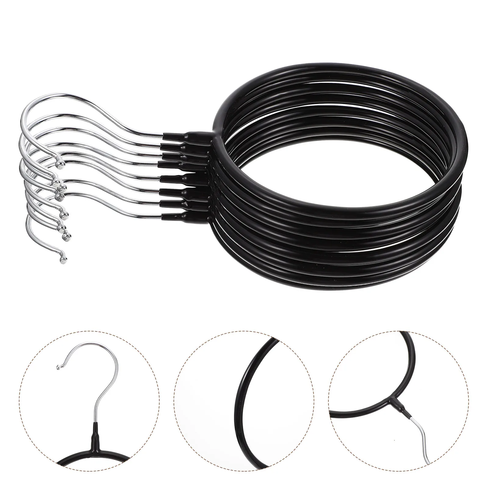 

8 Pcs Hooks Towel Storage Rack Scarf Organizer for Closet Hangers Holders Black Accessory Organizers Scarves