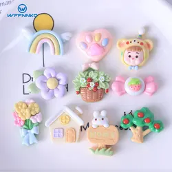 WFFNNKC 10-20Pcs Sweet Flower Apple Tree Resin Patch DIY Earring Hairpin Jewelry Making Materials Phone Case Decor Accessory