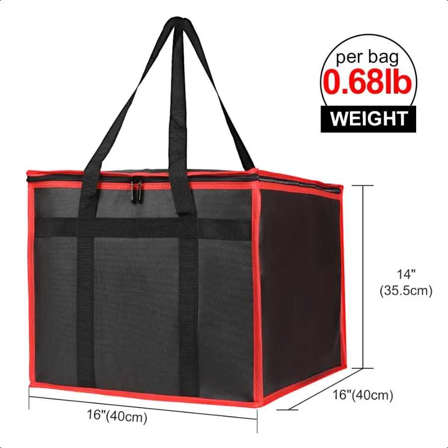 断熱ピザ配達バッグ 16 x 16 x 14インチ ピザ保温バッグ ホットドアダッシュバッグ フードウォーマー パーティー用 ピザパック インシューティングバッグ