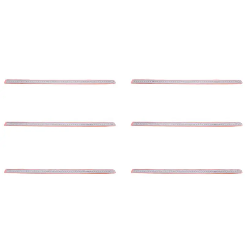 6X Groove Right Stainless Steel Metric Ruler 50 Cm Stainless Metric Ruler