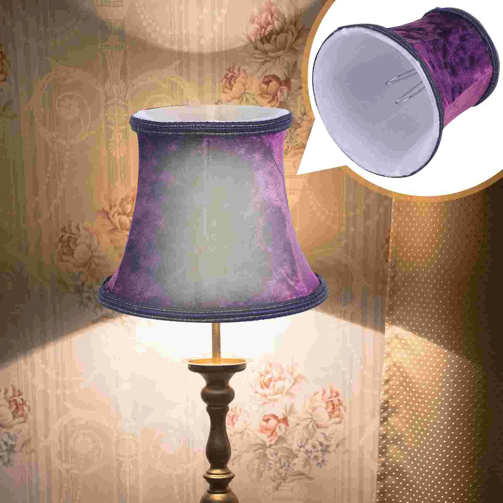 

1PCS Silver Fabric Lampshade Chandelier Stylish Lamp Screen Light Cover Home Decorative Dustproof Chandelier Bulb Accessory