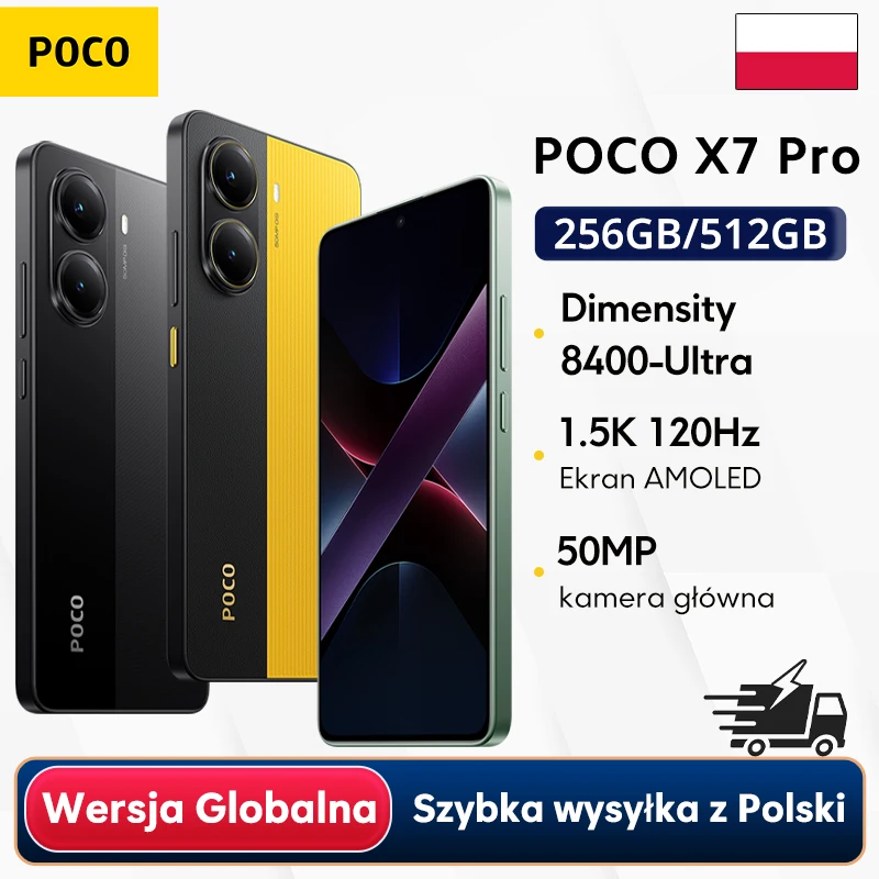 Versión Global del Teléfono Inteligente POCOX7 Pro, Dimensity 8400-Ultra, HyperCharge de 90W, NFC, Pantalla AMOLED de 6.67 Pulgadas y 6000 mAh