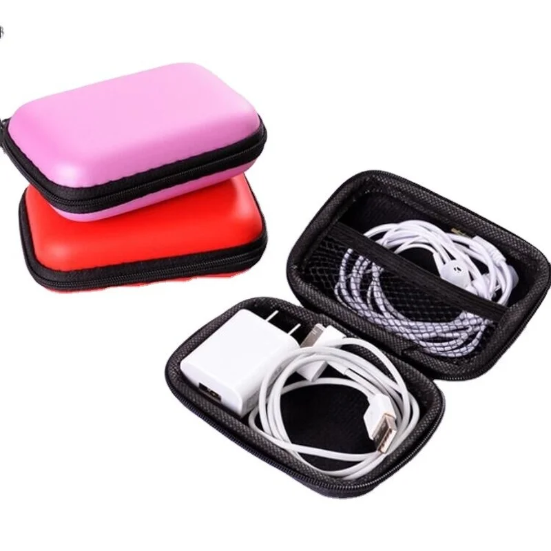 1pcs  Mini Portable Earphone bag Coin Purse Headphone  Cable Case Storage Box Wallet Carrying Pouch Bag Earphone Accessory