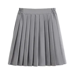 JK Uniform Skirt Academy Style School Class Dress Elastic Waist Clothing Grey Pleated Skirts Basic Accessories Magic Props Party