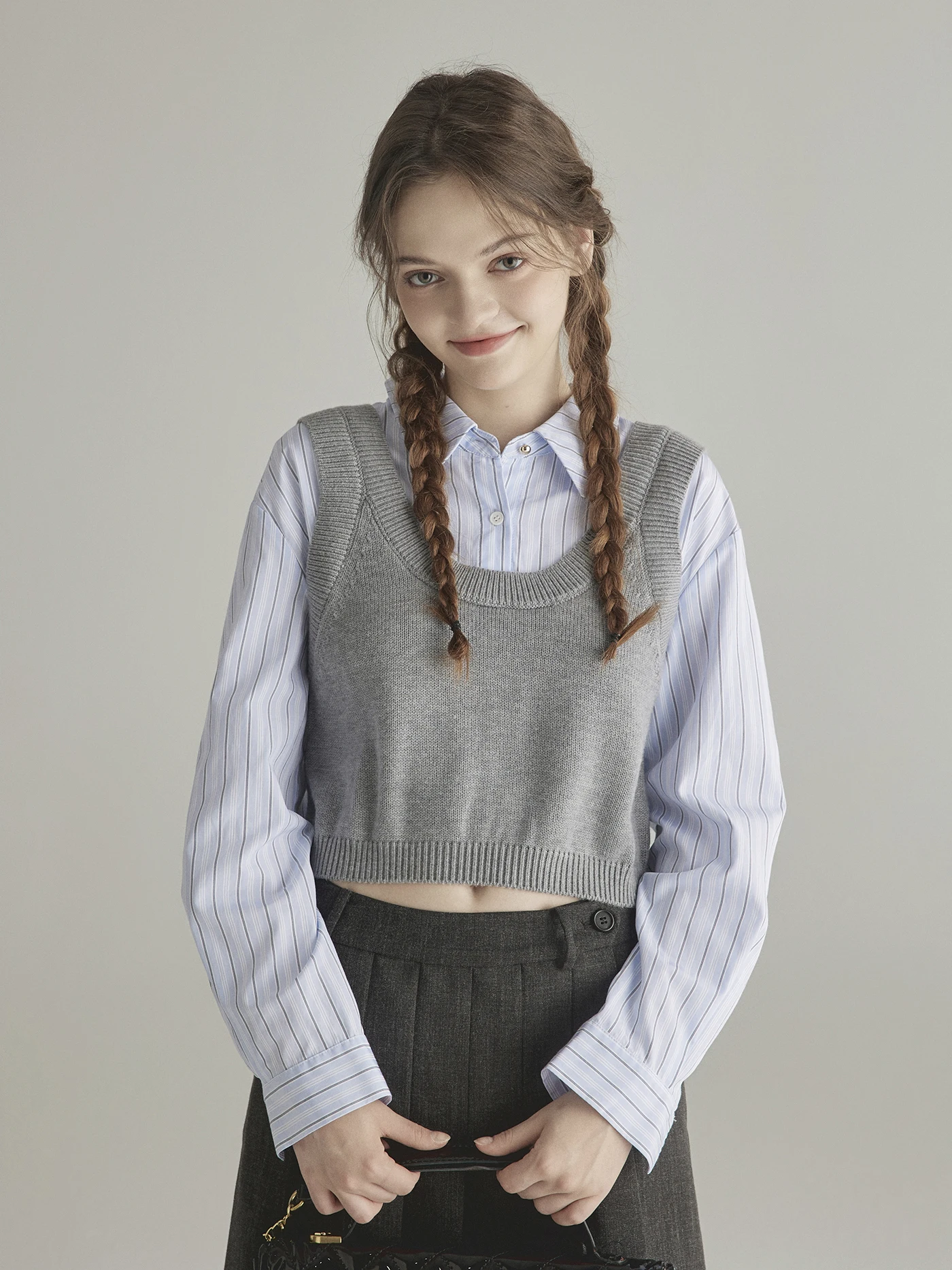 

Женский вязаный топ Harbor Hues 2024 в стиле пэчворк, укороченный, с длинными рукавами, из смесовой ткани (полиэстер, акрил, нейлон)