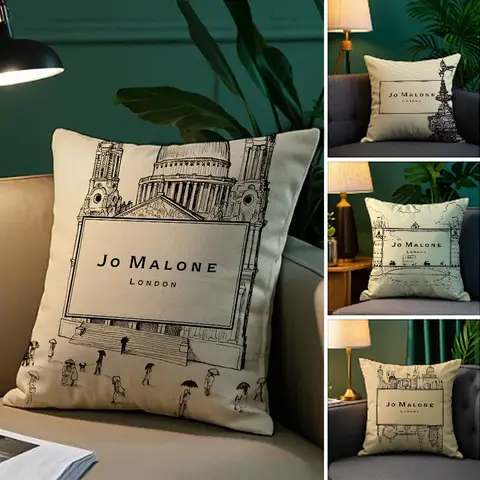 Jo M_Malone 향수 베개 케이스 플러시 패브릭 소프트 양면 인쇄 소파 쿠션 커버 던지기 베개 커버