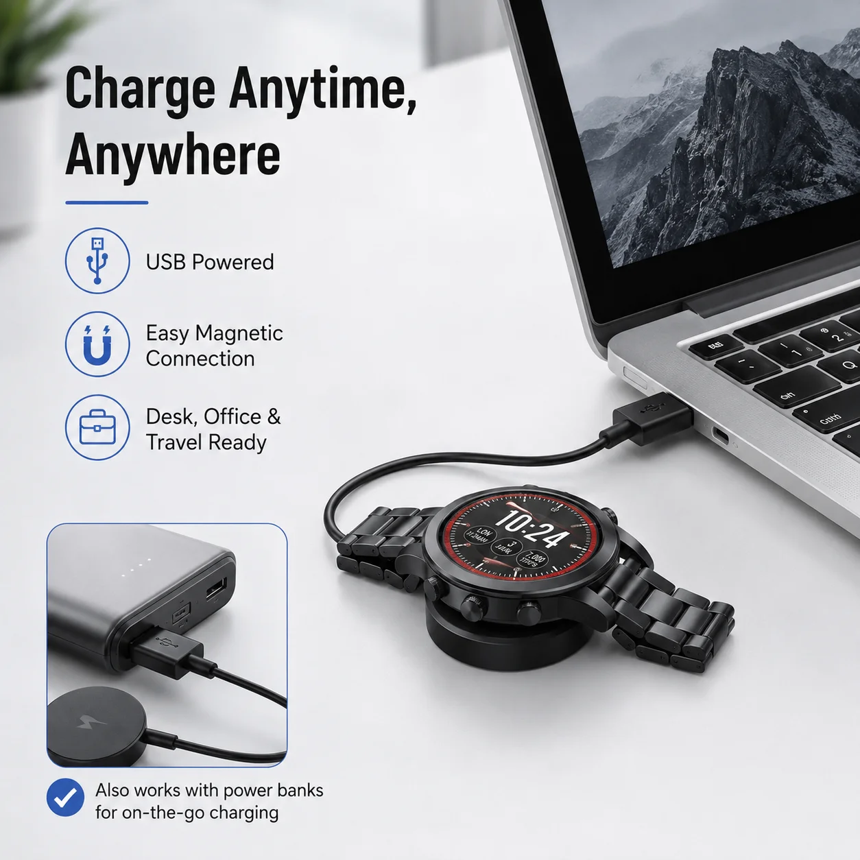Fossil Watches Smartwatch Gen 3 - Magnetic USB Charging Cable for Fossil