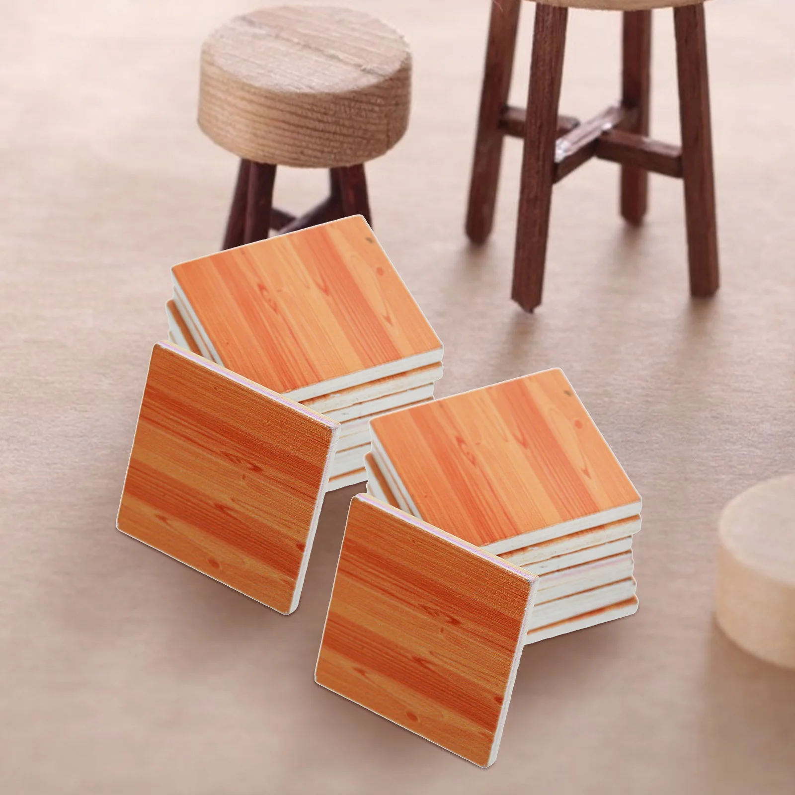 

18Pcs Wooden Flooring Mini House Decorative Realistic Small Floorboards for DIY Dolly House Accessories Creative Lifelike