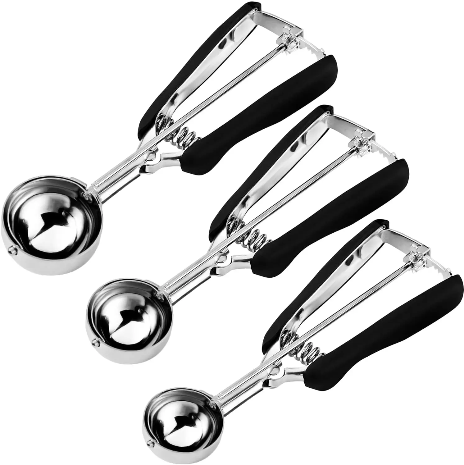 

Cookie Scoop Set, 3 Sizes, 18/8 SS, Non-Slip, for Cookies, Cupcakes, Ice Cream.